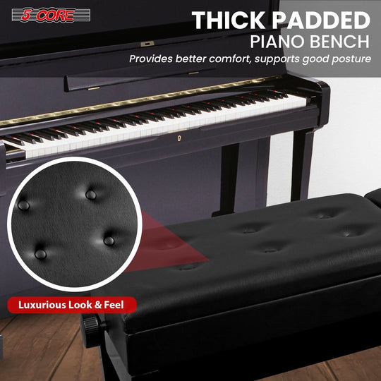 Spacious cushioned seat for two musicians