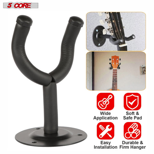 5 Core Guitar Wall Mount 3Pc Wall Mount for Classical Electric Acoustic Bass Guitars for Home Studio