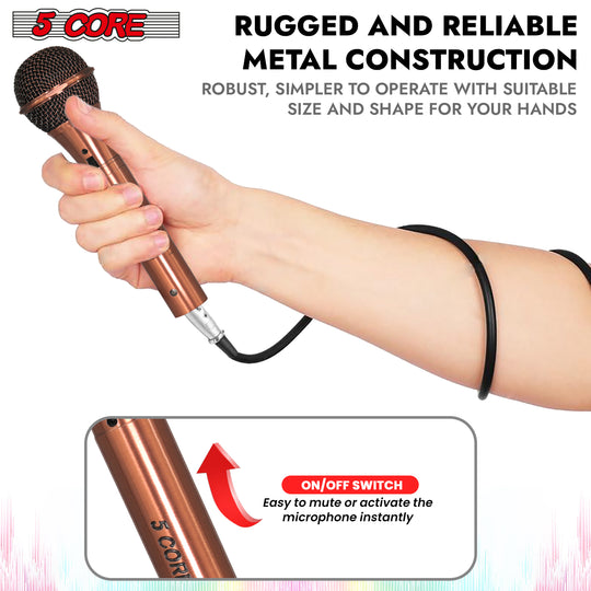 5Core XLR Microphone Dynamic Mic Karaoke Singing Studio Microfono Handheld Mics