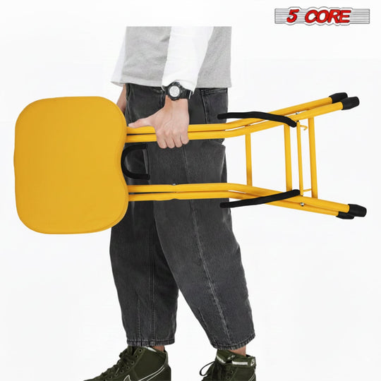 5Core Guitar Stool 3.15" Padded Chair Foldable Heavy Duty Music Seat Built in Foot Rest Guitar Stand
