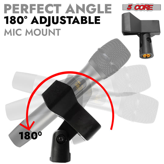 5Core heavy-duty adjustable mic stand with round base for universal microphone support