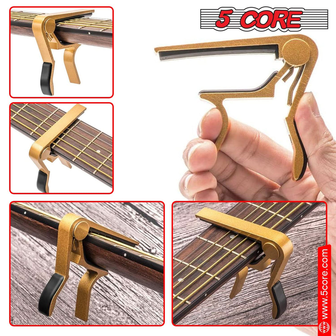 5Core Capo Pair Acoustic Electric Guitar 6 String Kapo Clip For Banjo Mandolin Ukulele