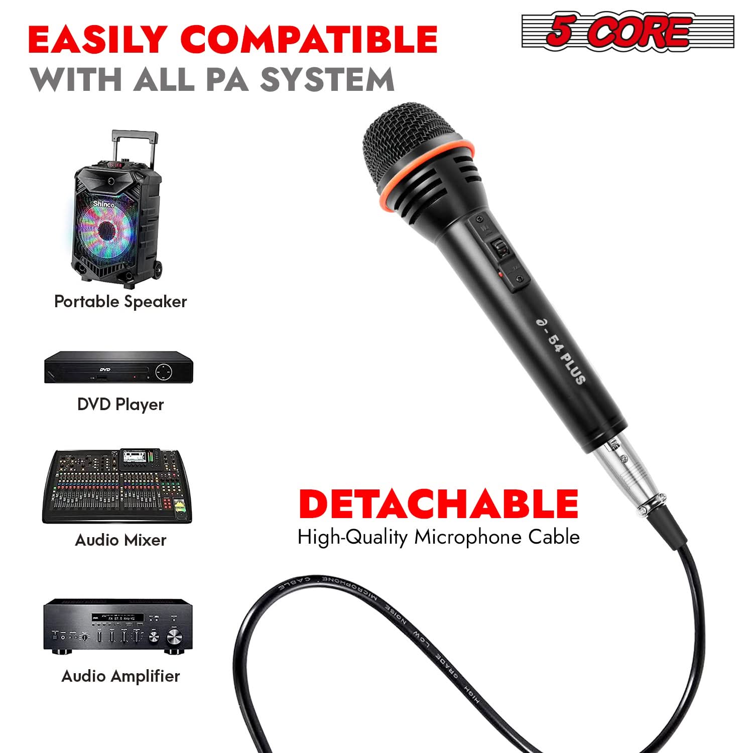 Dynamic Microphone Omnidirectional XLR Wired Singing Mic