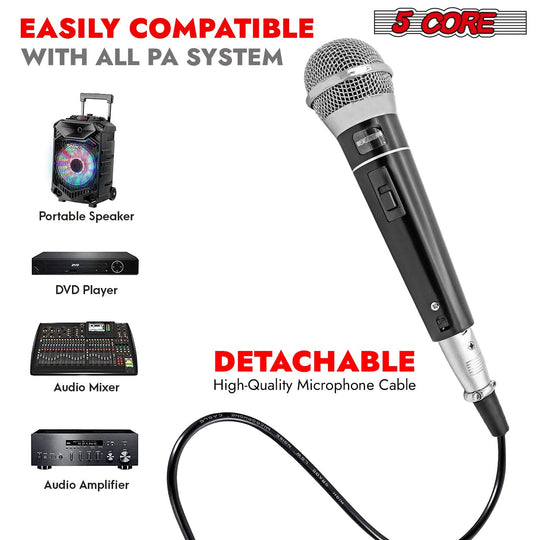 Dynamic stage mic with on/off button for live and studio use
