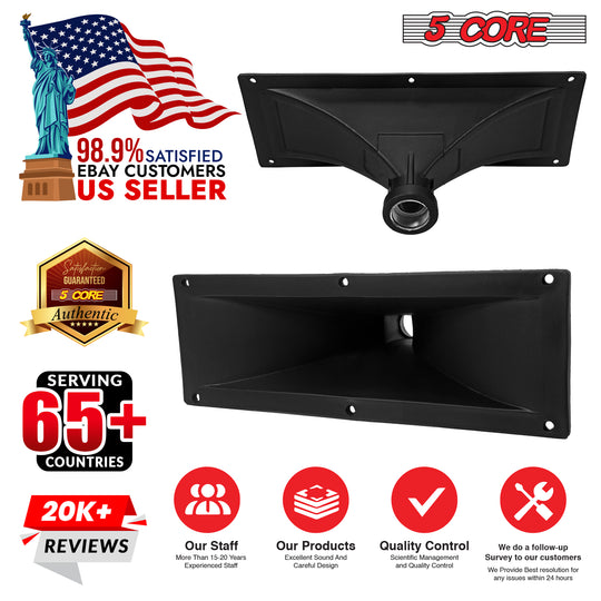 5Core waveguide tweeter exit horn, 3x7 inch with directivity lens and simple installation process