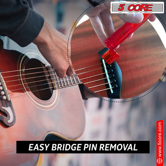5Core Guitar String Winder Professional Guitars Tools Peg Winder with Bridge Pin Remover