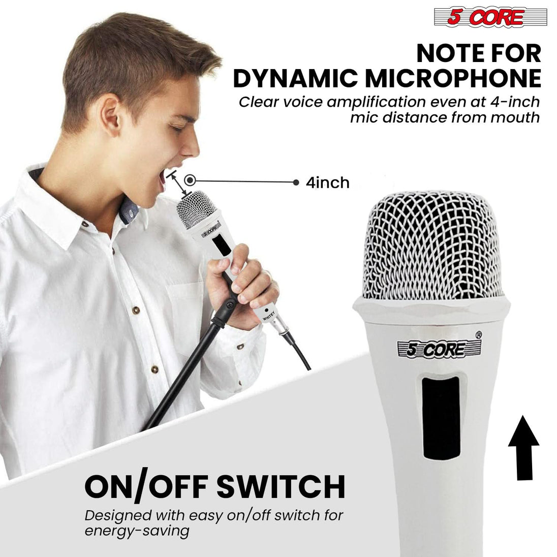 5Core XLR Microphone Dynamic Mic Karaoke Singing Studio Mics Handheld Microfono