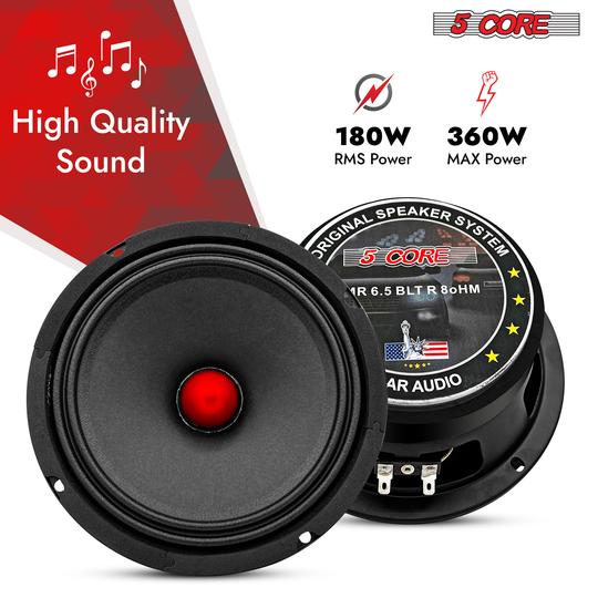5Core 6.5 inch speaker combo with midrange drivers and high-performance tweeters