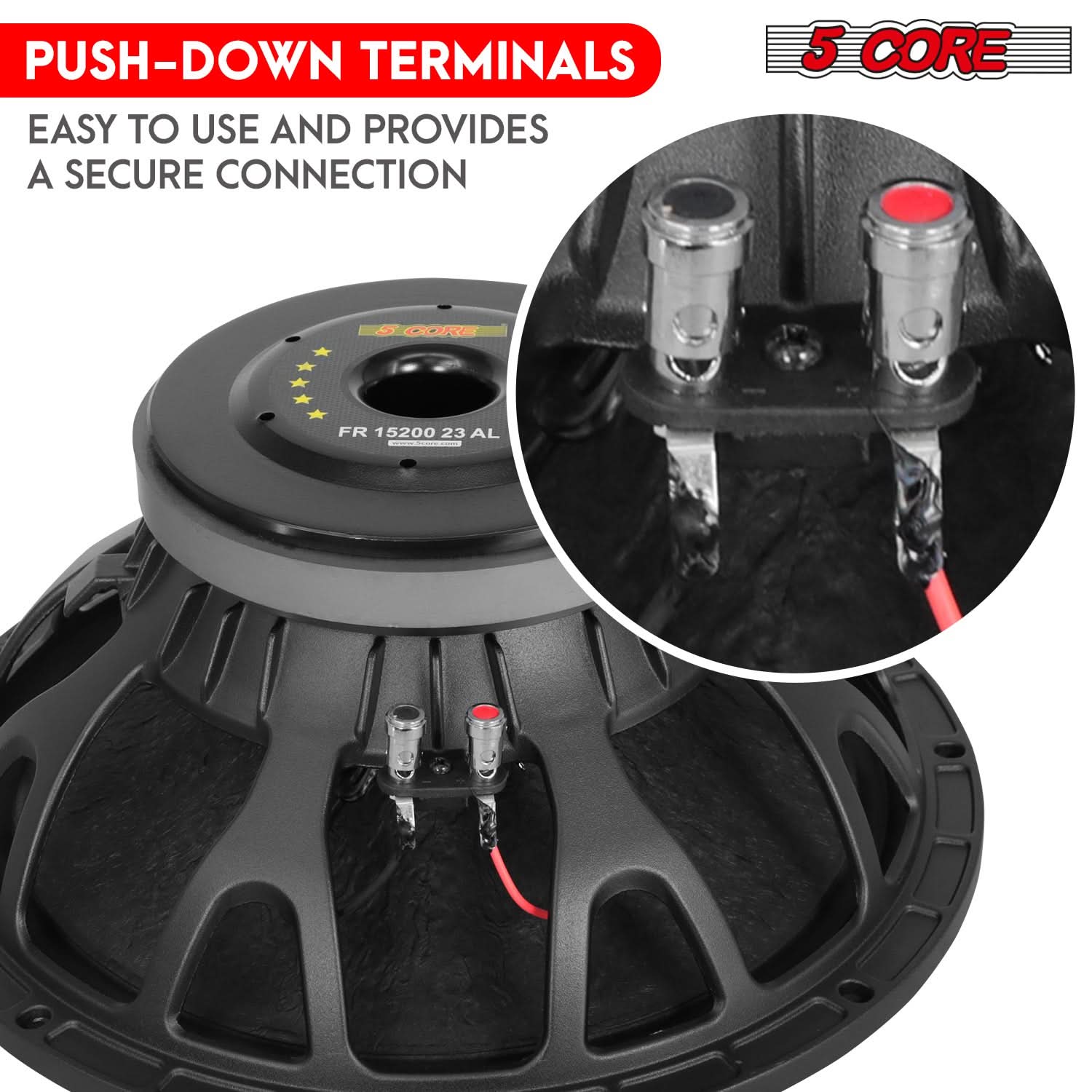 15-Inch 8 Ohm Woofer Speaker – 350W Peak, 135W RMS – Universal Home Audio Subwoofer Replacement – GW