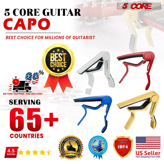 Classic clip capo for banjo and mandolin, 2 pairs included for versatile use