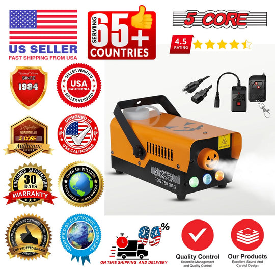 5Core Fog Smoke Machine 750W Low Lying Indoor Outdoor 250ml Fog Maker with LED Lights