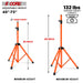 Professional orange monitor speaker stands by 5Core with 48 inch reach