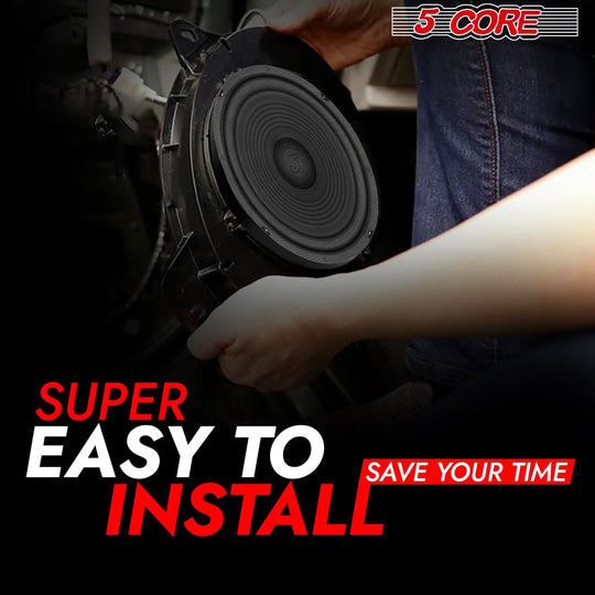 Versatile 8 inch subwoofer from 5Core for improved in-car sound systems