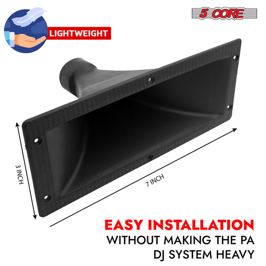 5Core 3x7 inch waveguide horn tweeter exit, directivity throat lens, designed for easy installation