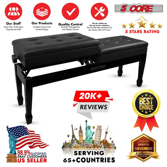 Sturdy wooden keyboard stool with built-in storage