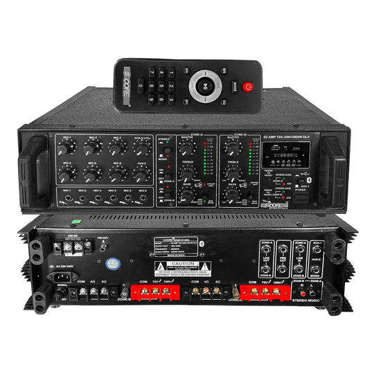5 Core Power Amplifier 500W PA DJ Stereo Receiver 6 Mic Inputs USB FM Radio Rack Mount  Amplificador