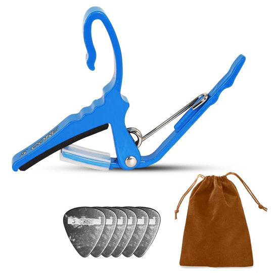 5Core universal guitar capo with durable aluminum build and metal spring
