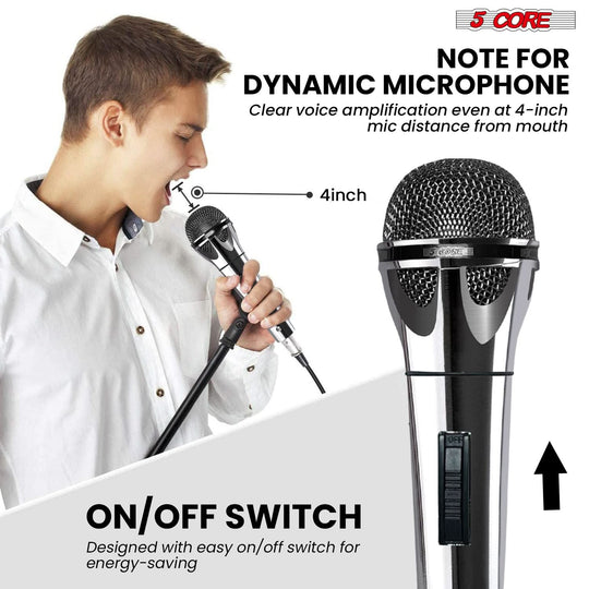 5Core XLR karaoke microphone dynamic mic for singing with high-quality sound