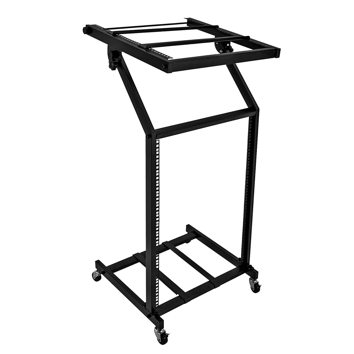 DJ Mixer Stand 16U Adjustable Rack Mount Mixer Stage Cart
