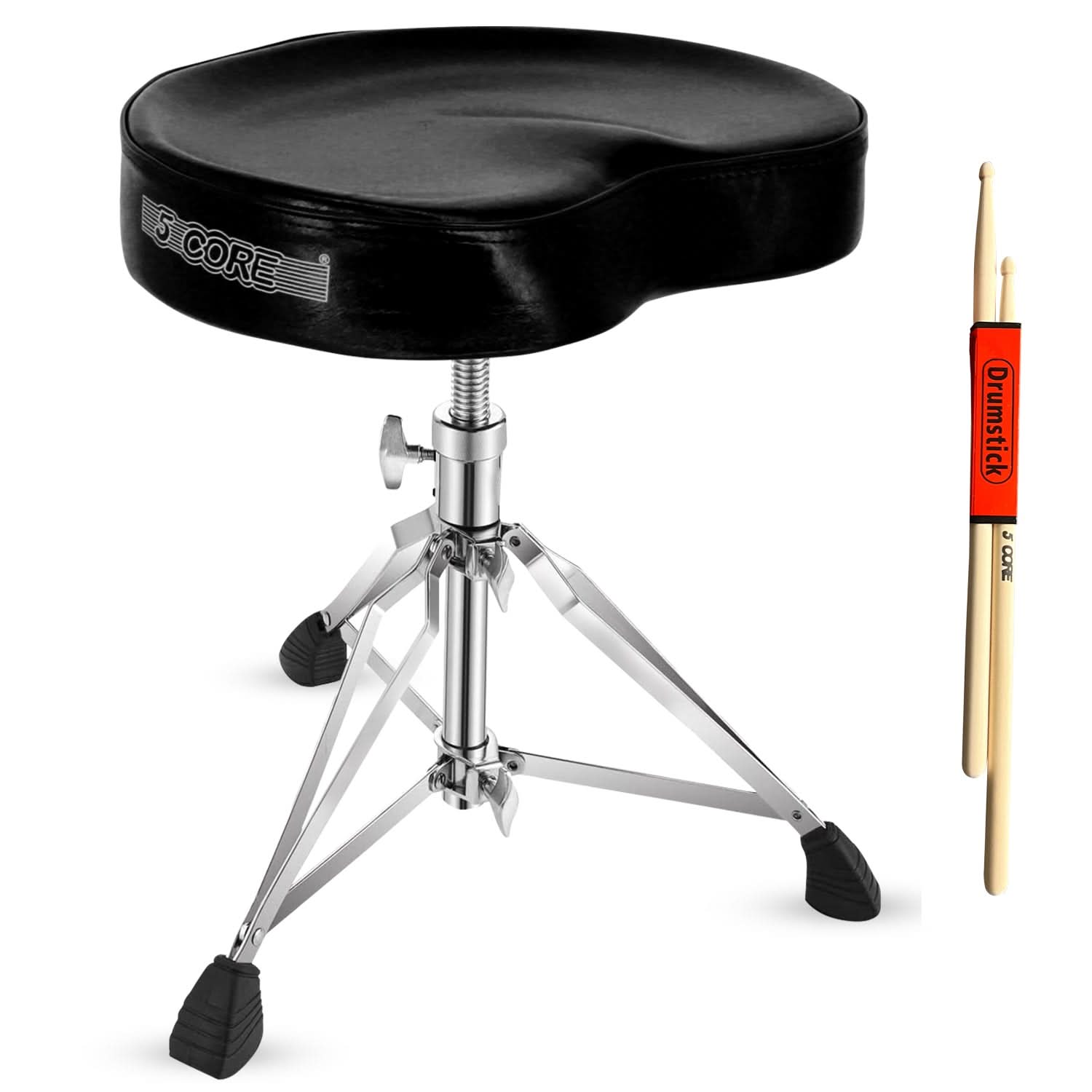 Drum Stool Padded Guitar Stool Adjustable Seat Musician Chair - 5 Core