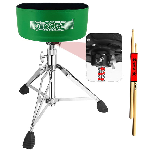 Adjustable drum throne with 5 inch padded seat and luxury velvet top