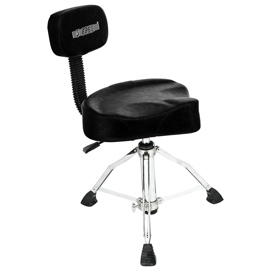 Black drum stool with adjustable backrest 