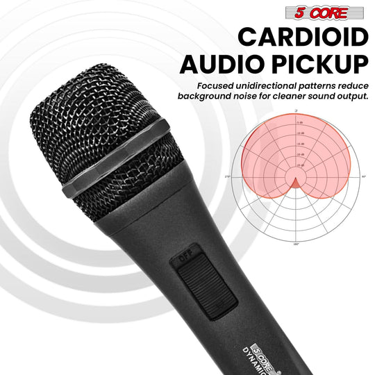 5Core handheld dynamic XLR microphone for karaoke and studio performance