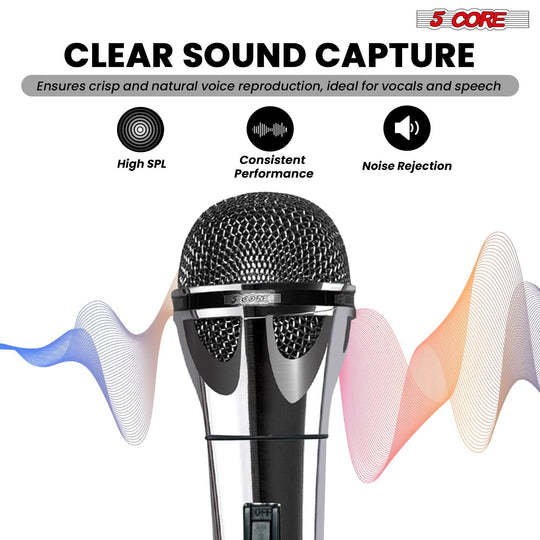 5Core XLR microphone dynamic handheld mic for professional karaoke and singing
