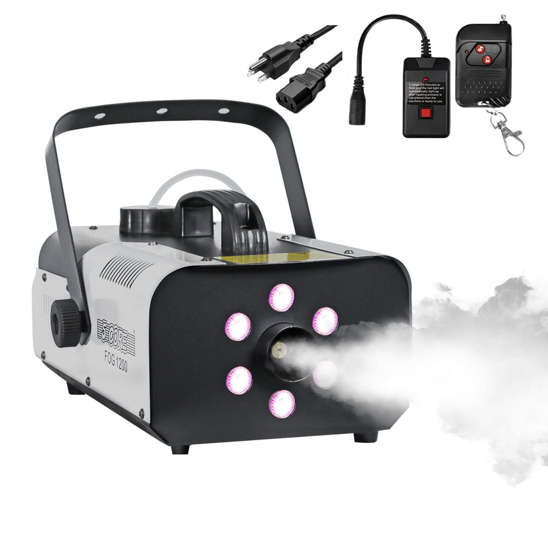 5Core Fog Smoke Machine 1200W Low Lying Indoor Outdoor 1L Fog Maker with LED Lights