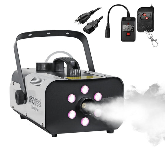 5Core Fog Smoke Machine 1200W Low Lying Indoor Outdoor 1L Fog Maker with LED Lights