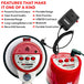 Compact and portable bullhorn megaphone with dimensions (13.5" length, 8" diameter, 9.5" height) and a weight of 3.50 lbs.