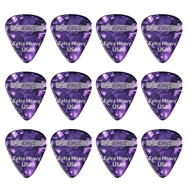 5Core purple 1.2mm celluloid guitar picks extra heavy gauge for bass and electric