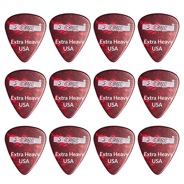5Core red 1.2mm celluloid guitar pick extra heavy gauge for acoustic and electric