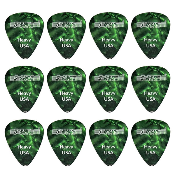 5Core green 0.96mm guitar picks heavy celluloid for acoustic and electric guitars