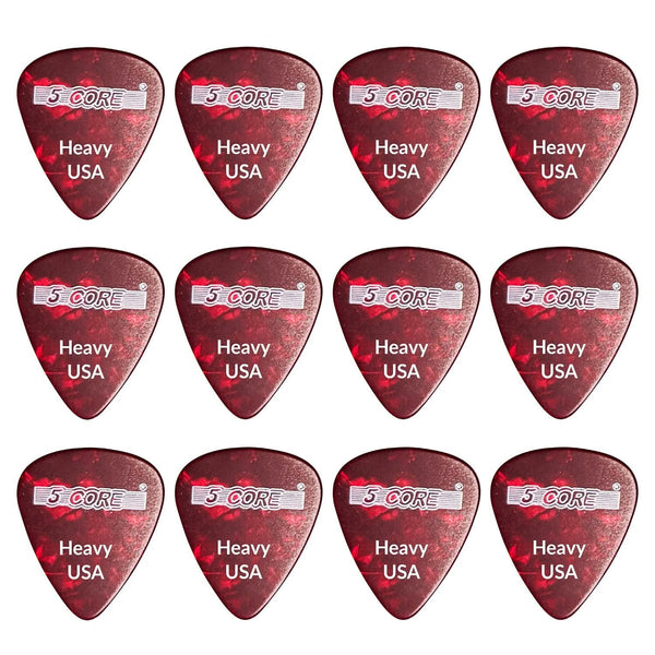 5Core red 0.96mm heavy celluloid guitar picks for electric and acoustic bass