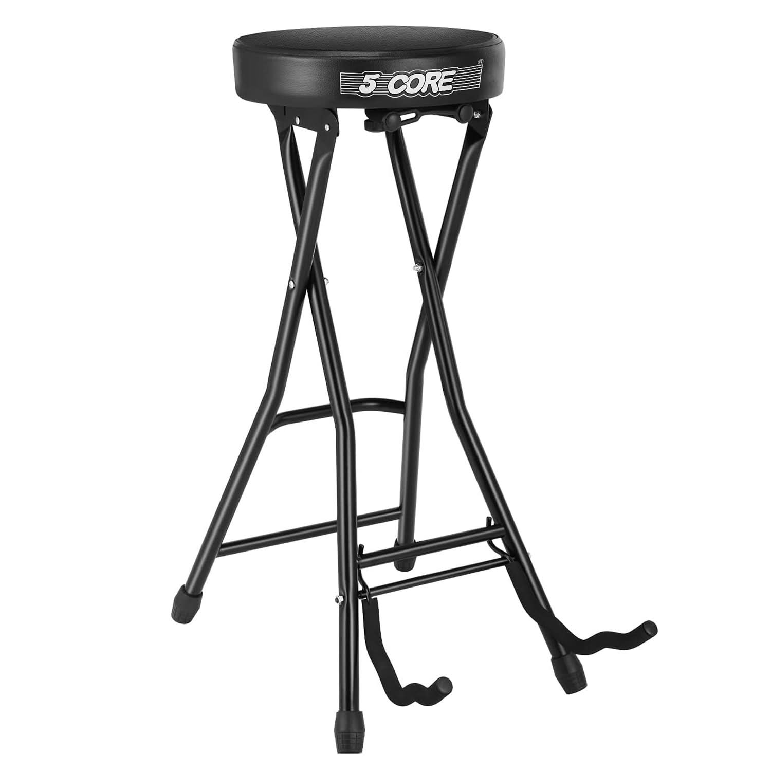 GUITAR STOOL WITH STAND+楽譜クリップ付き Guitar Stool w Thick Padded Seat w Guitar Holder Order Online - 5 Core