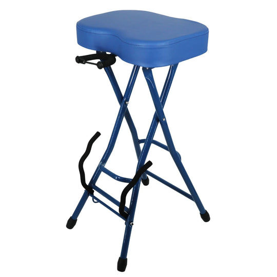 5Core Guitar Stool 3.15" Padded Chair Foldable Heavy Duty Music Seat Built in Foot Rest Guitar Stand