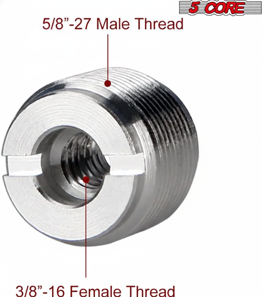 5 Core Mic Stand Adapter 12 Pieces 3/8 Female to 5/8 Male Screw Thread Conversion Connector