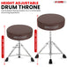 Drum seat designed with an adjustable height system, providing superior comfort and support.