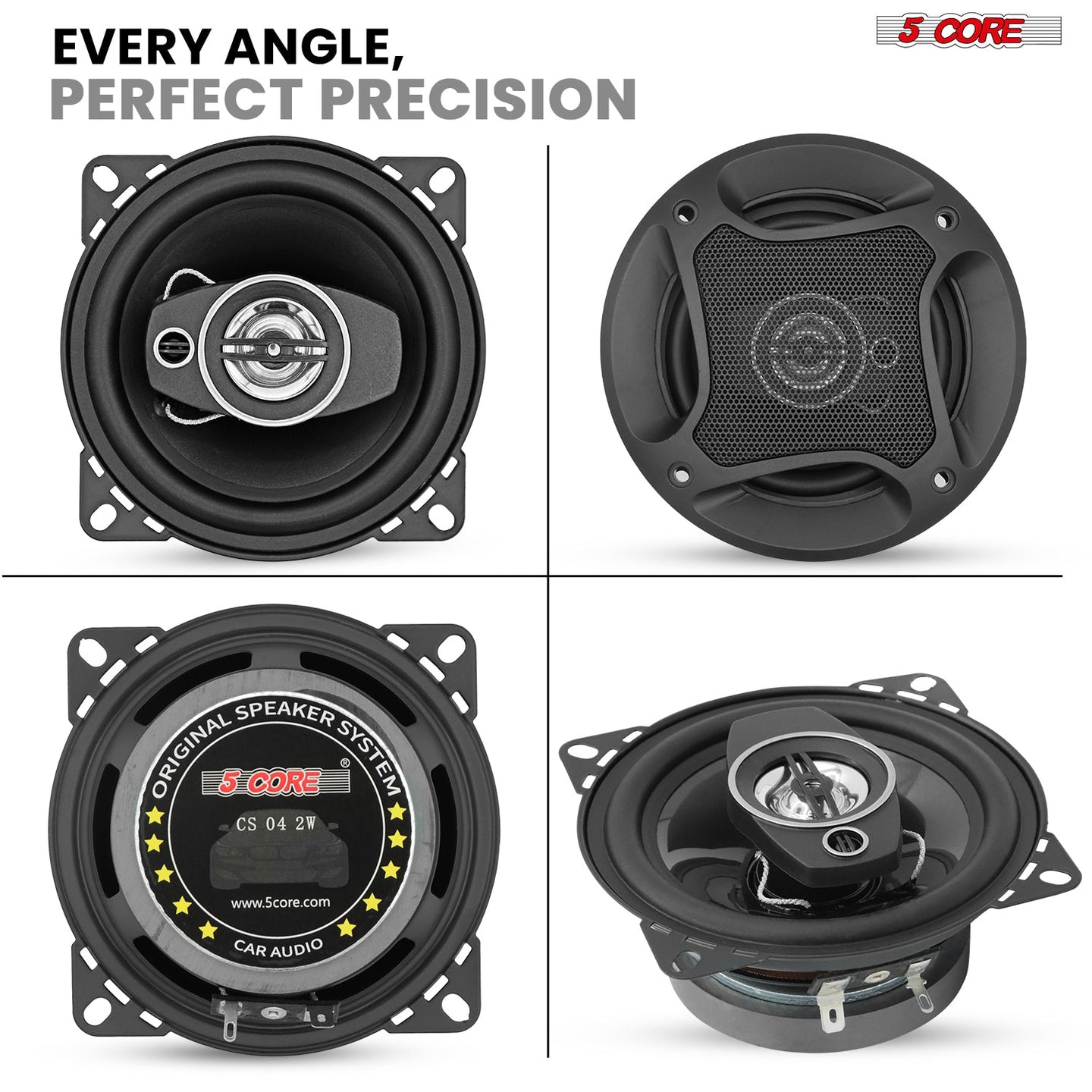 Balanced sound output with 5 Core 2-way car audio speaker