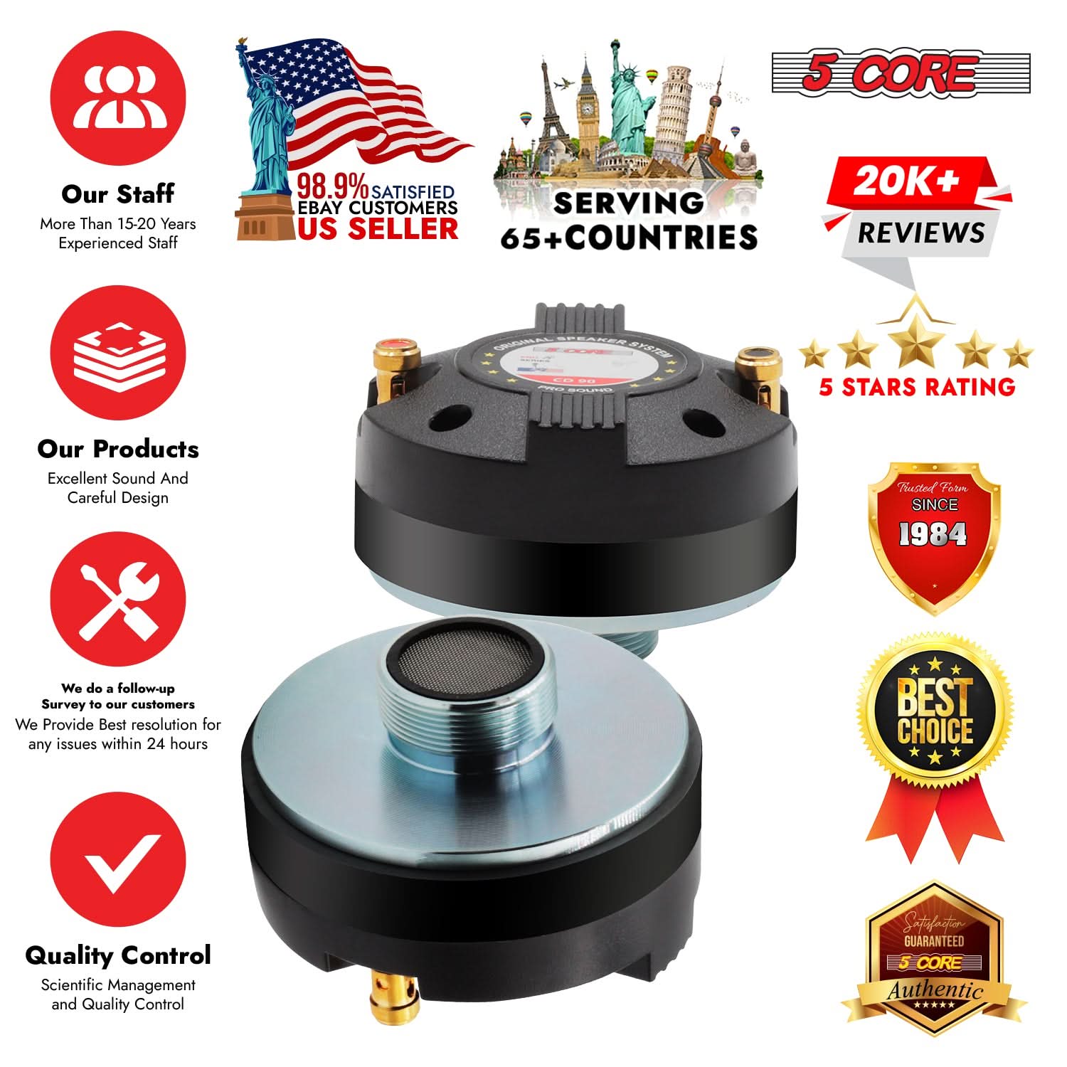 Compression Driver 900W PMPO 8 Ohm Loud Tweeter Horn