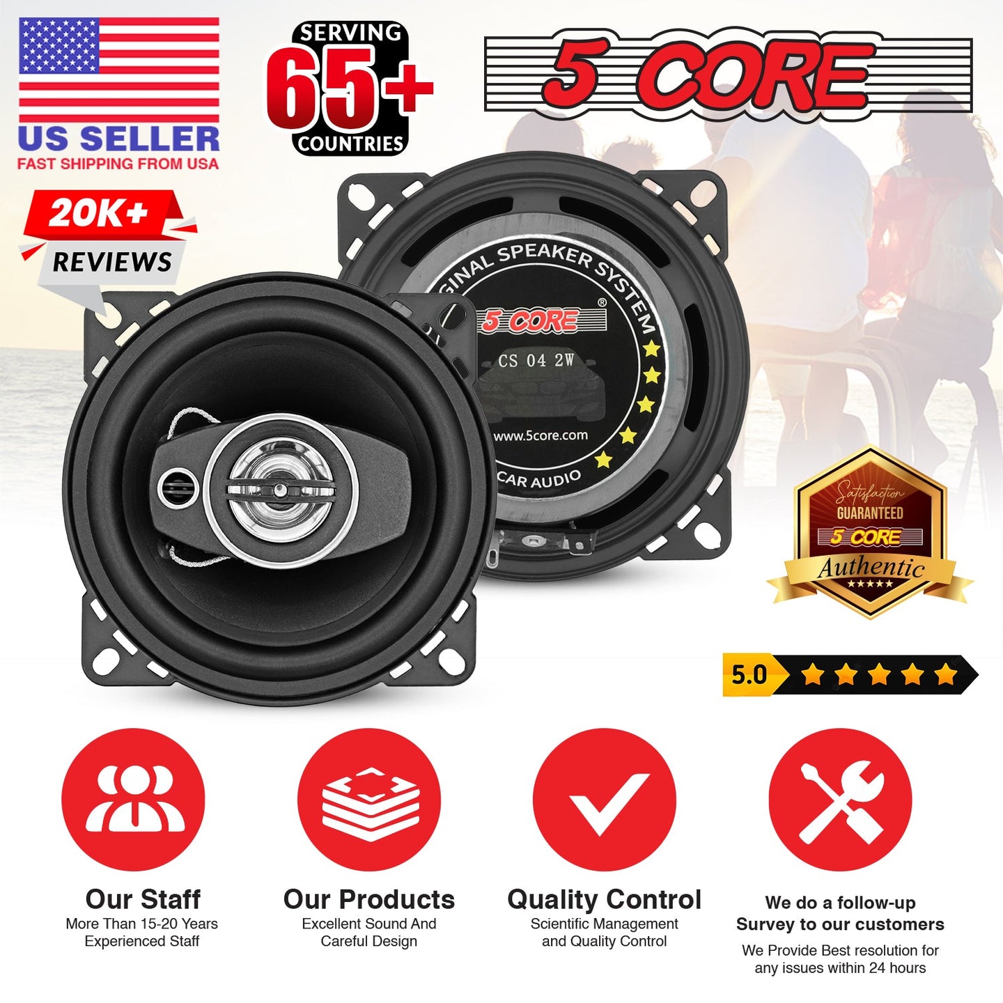 5 Core 4 inch speaker offering rich sound in a small and efficient design
