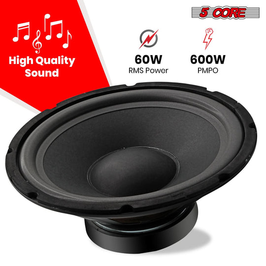 5 Core 15 Inch Car Woofer Audio Pair 900W Combined 4Ohm Deep Bass Subwoofer Component Speaker System
