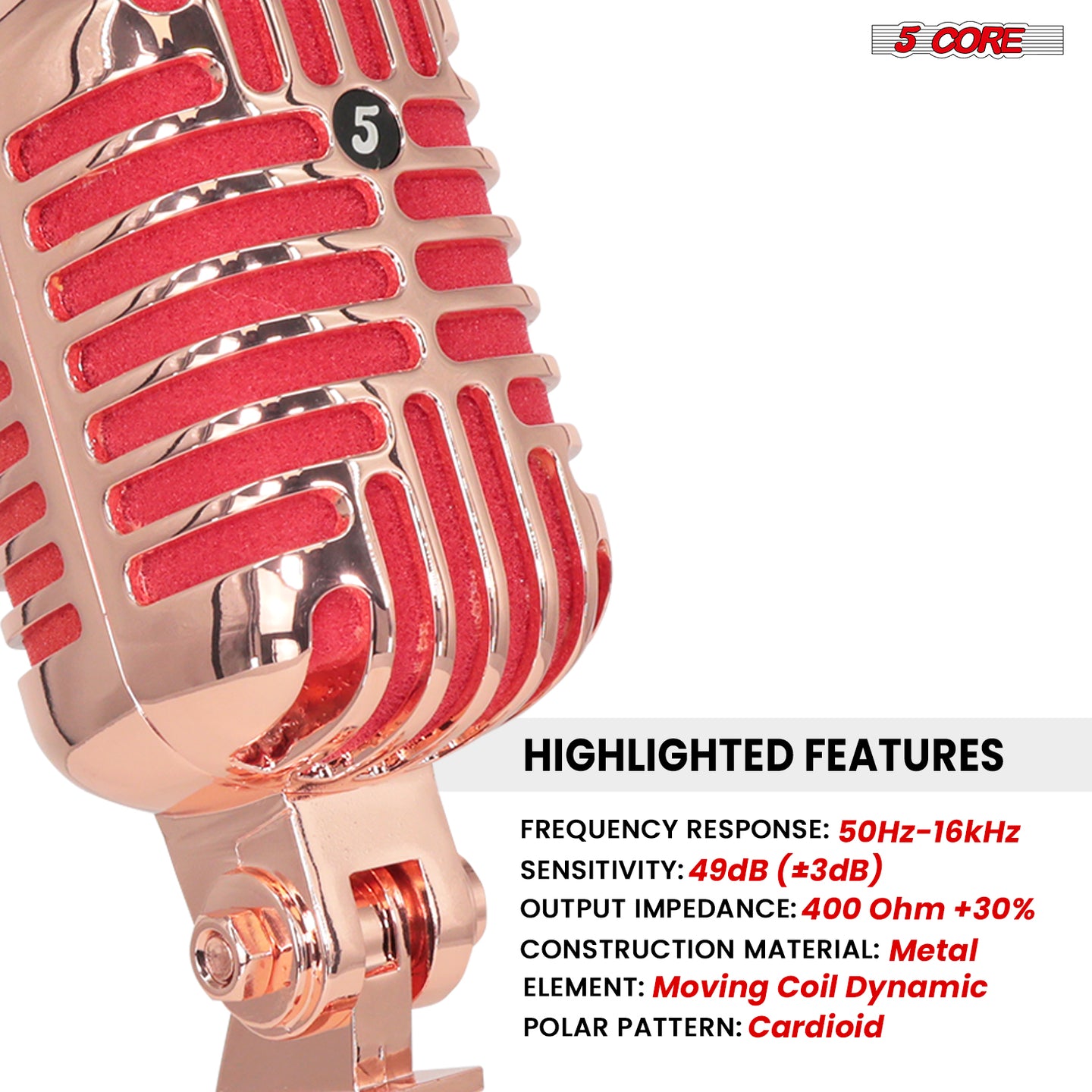 Vintage microphone with classic design and premium audio quality, perfect for retro-style performances and recordings