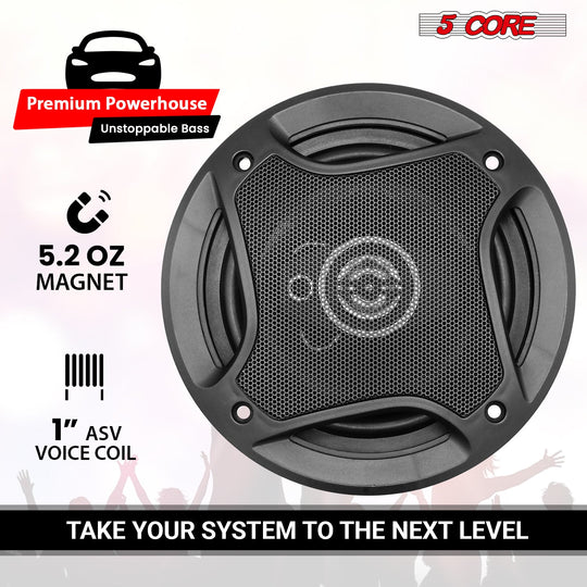 350W 5 Core speaker delivering powerful mids and clean high frequencies