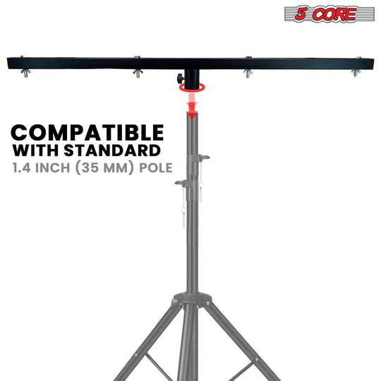 5 Core DJ Lighting T Bar 4 Party Lights 39 Inch Extension Crossbar Tbar Mount w 66 lbs Capacity