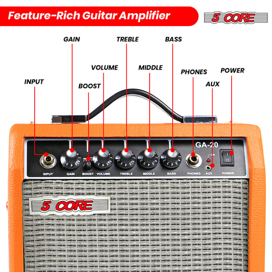 5 Core 20W electric guitar amplifier portable for practice sessions