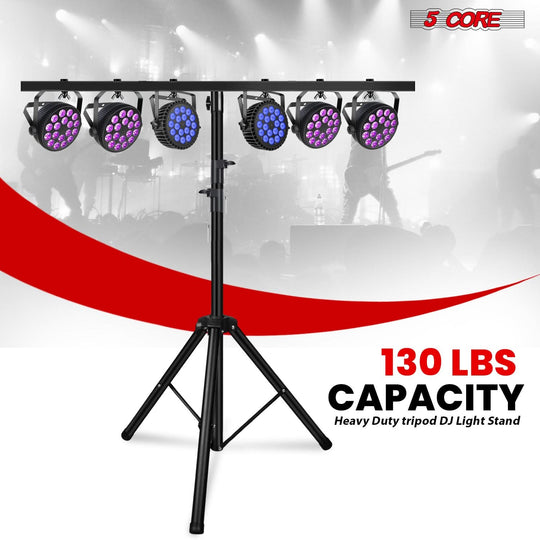 5Core DJ Light Stand Stage Lighting Truss System Height Adjustable 39 to 100" Heavy Duty T bar Mount