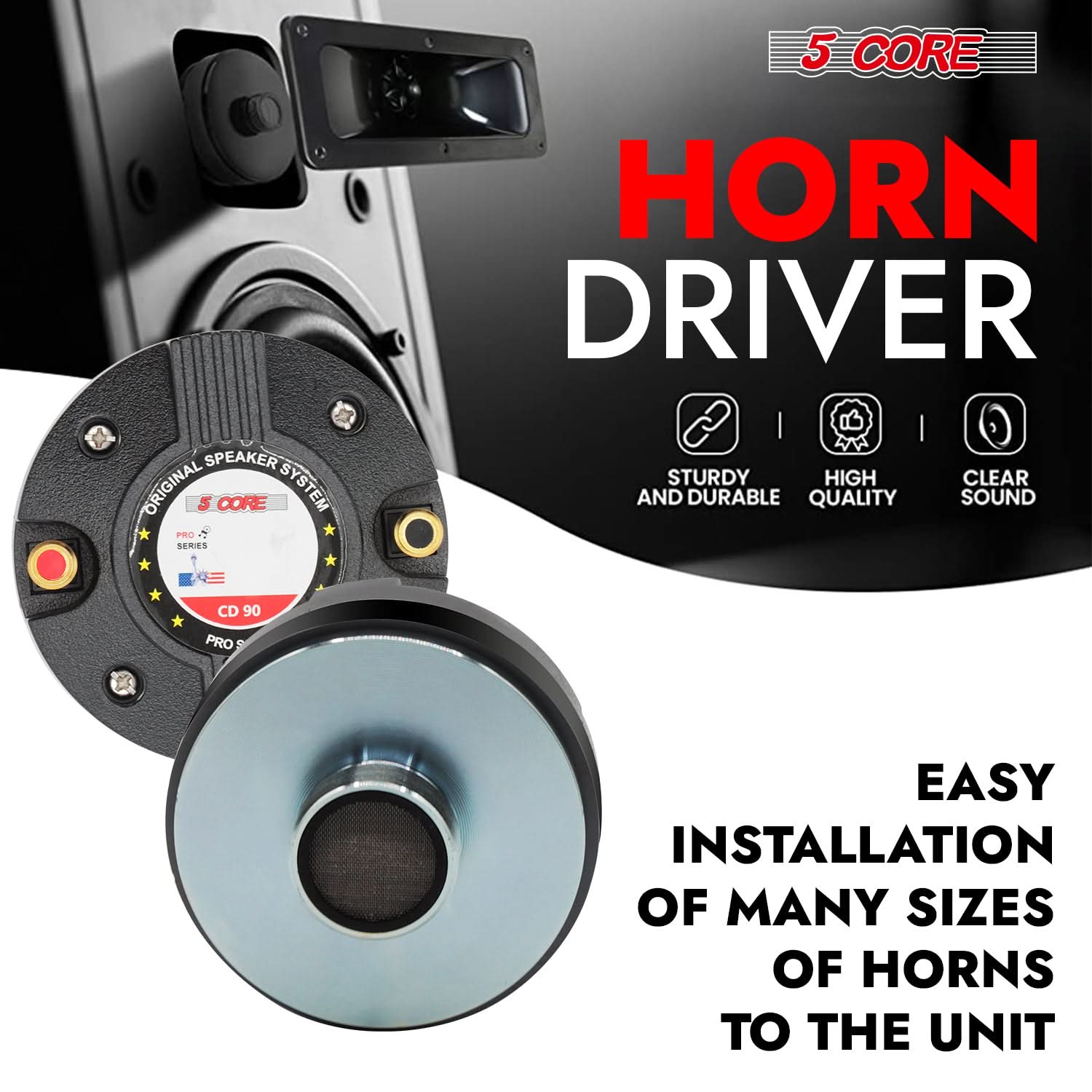 Compression Driver 900W PMPO 8 Ohm Loud Tweeter Horn