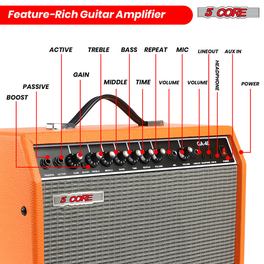 5 Core 40W electric guitar amplifier portable for practice sessions